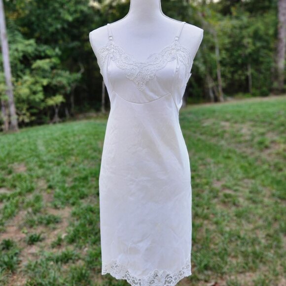 70’s Navy Blue Full Slip with Lace Trim by Vanity Fair